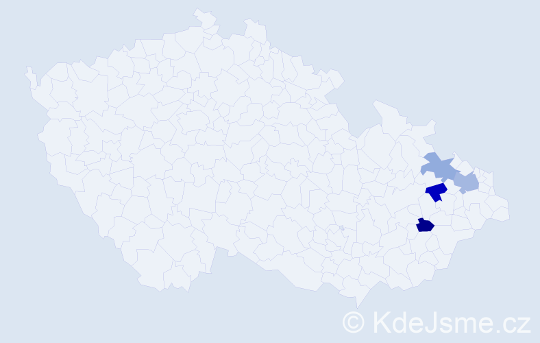 Jméno: 'Ilonie', počet výskytů 5 v celé ČR