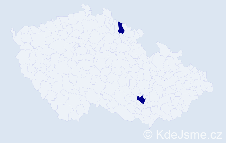 Jméno: 'Krystián', počet výskytů 2 v celé ČR