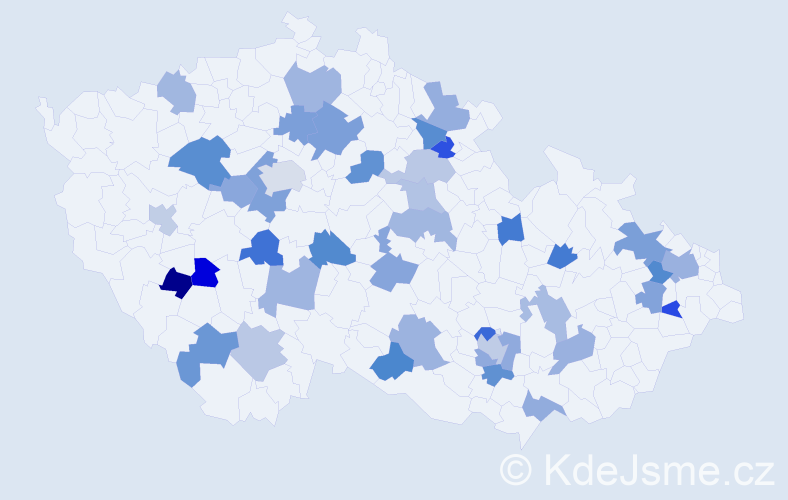 Jméno: 'Běta', počet výskytů 49 v celé ČR