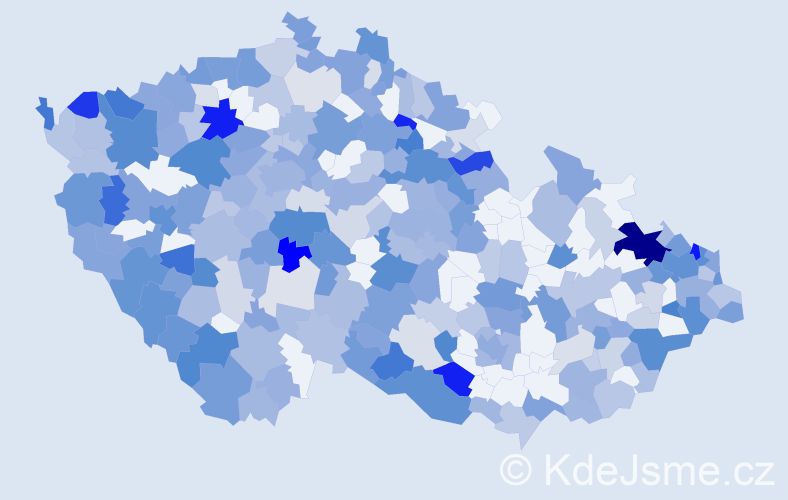 Jméno: 'Vladěna', počet výskytů 581 v celé ČR