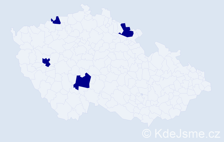 Jméno: 'Erika Marie', počet výskytů 4 v celé ČR