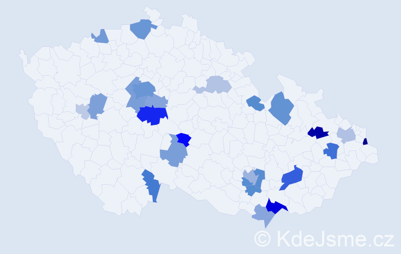 Jméno: 'Mlada', počet výskytů 57 v celé ČR