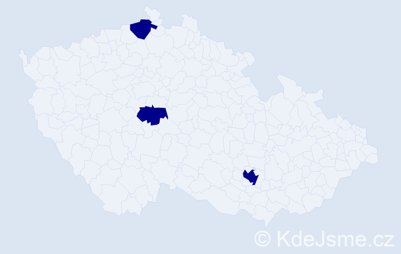 Jméno: 'Dann', počet výskytů 3 v celé ČR