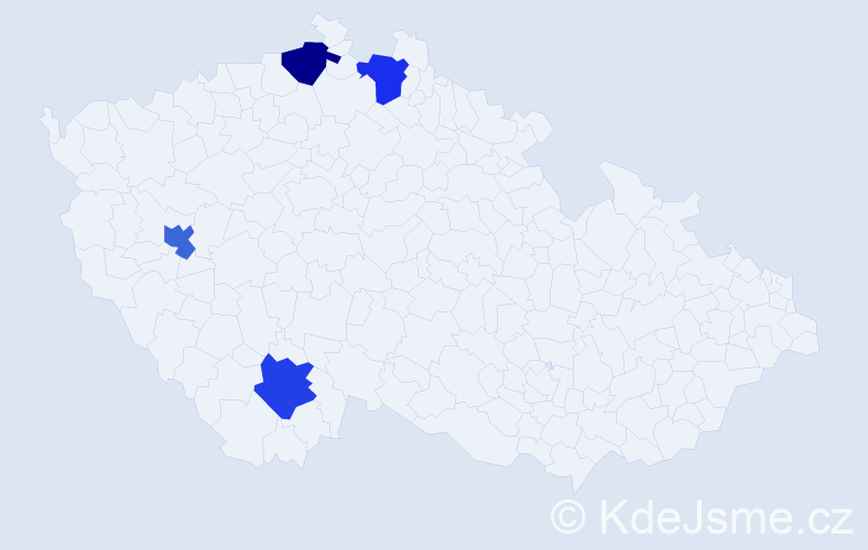 Jméno: 'Phien', počet výskytů 4 v celé ČR