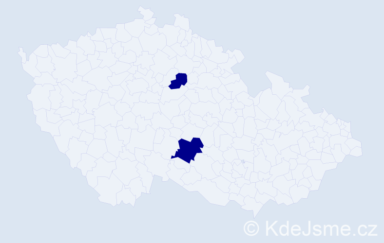 Jméno: 'Delie', počet výskytů 2 v celé ČR