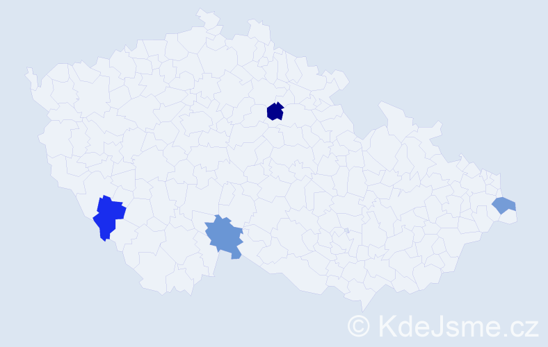 Jméno: 'Bára Marie', počet výskytů 4 v celé ČR