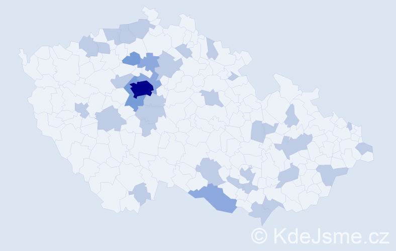 Jméno: 'Klementina', počet výskytů 53 v celé ČR