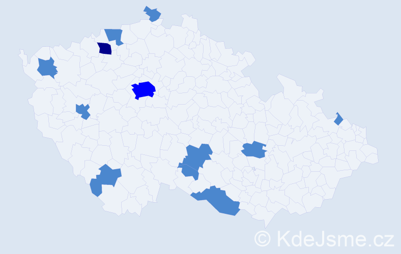 Jméno: 'Anselma', počet výskytů 15 v celé ČR