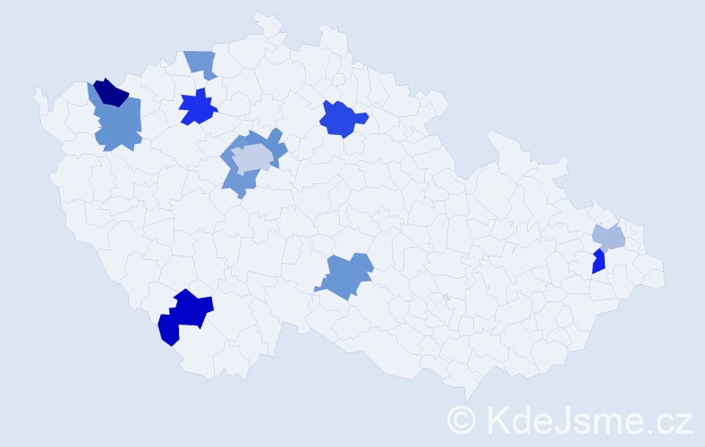 Jméno: 'Minh Tu', počet výskytů 13 v celé ČR