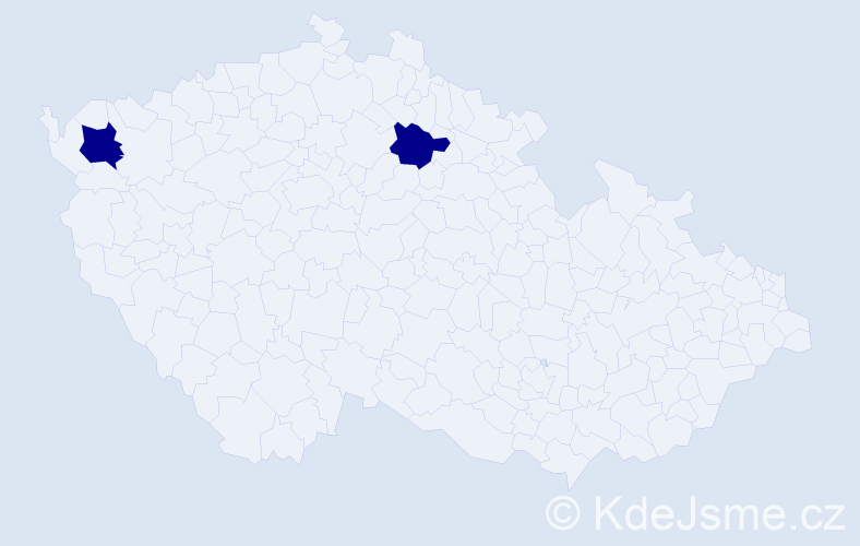 Jméno: 'Tonka', počet výskytů 2 v celé ČR