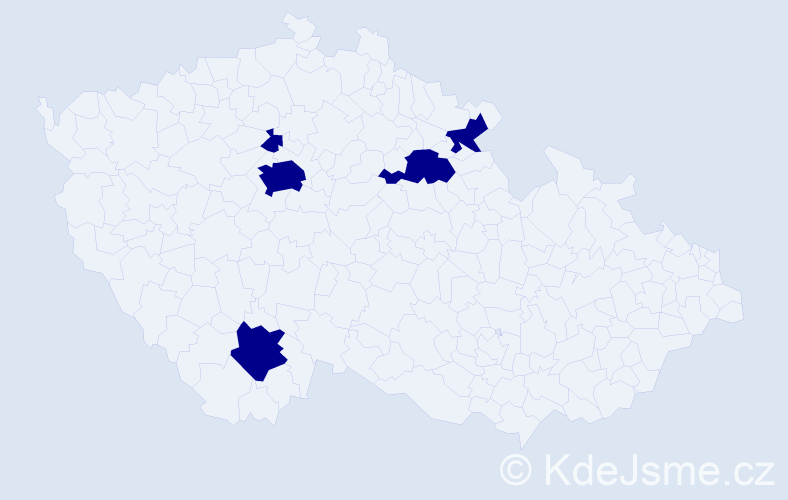 Jméno: 'Kaira', počet výskytů 5 v celé ČR