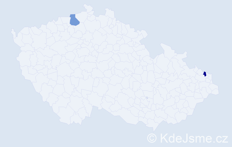 Jméno: 'Dimitranka', počet výskytů 2 v celé ČR