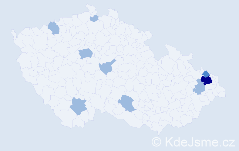 Jméno: 'Truda', počet výskytů 15 v celé ČR
