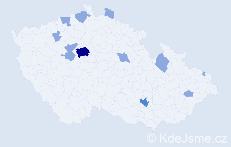 Jméno: 'Mohammed', počet výskytů 17 v celé ČR
