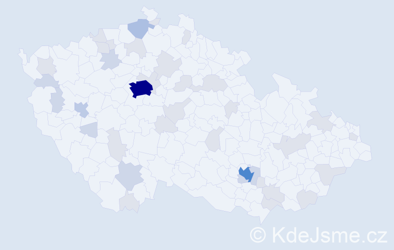 Jméno: 'Marc', počet výskytů 87 v celé ČR