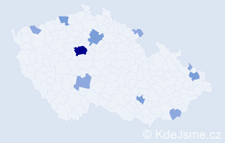 Jméno: 'Hela', počet výskytů 20 v celé ČR