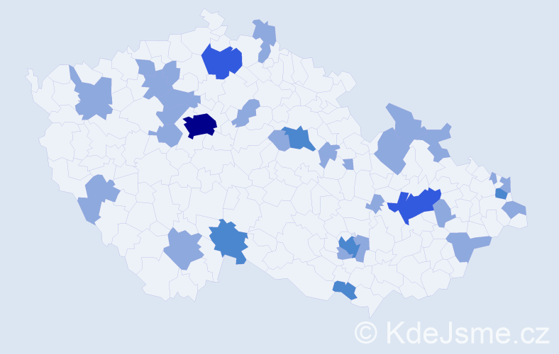 Jméno: 'Kornélie', počet výskytů 47 v celé ČR