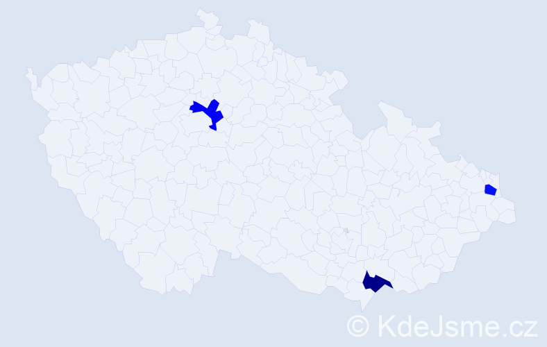 Jméno: 'Daniel Karel', počet výskytů 3 v celé ČR