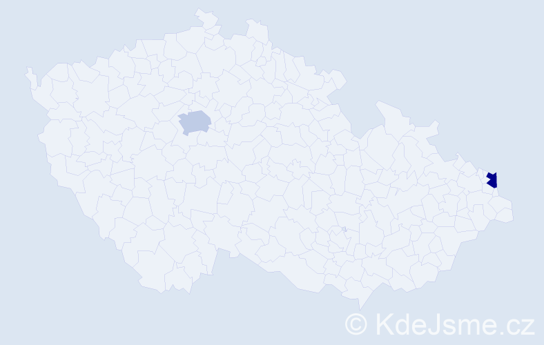 Jméno: 'Dorien', počet výskytů 2 v celé ČR