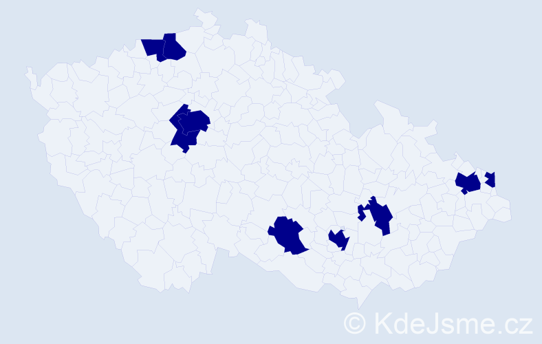 Jméno: 'Vinh', počet výskytů 9 v celé ČR