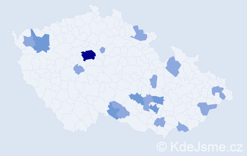 Jméno: 'Živa', počet výskytů 30 v celé ČR