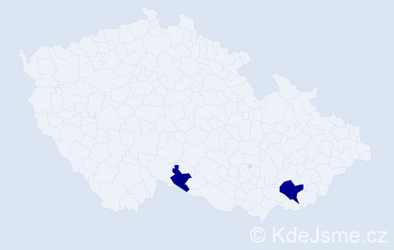 Jméno: 'Rebekah', počet výskytů 2 v celé ČR