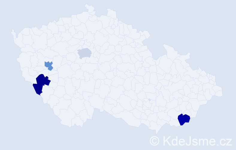 Jméno: 'Quyet Tien', počet výskytů 4 v celé ČR
