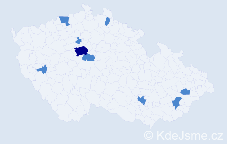 Jméno: 'Damiano', počet výskytů 11 v celé ČR