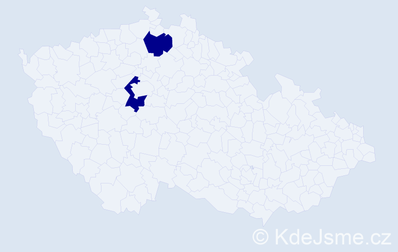 Jméno: 'Almasa', počet výskytů 2 v celé ČR