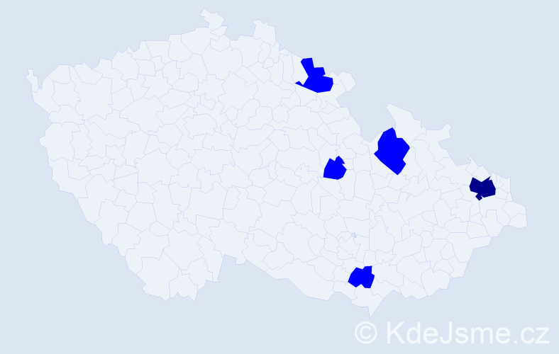 Jméno: 'Jordanis', počet výskytů 6 v celé ČR