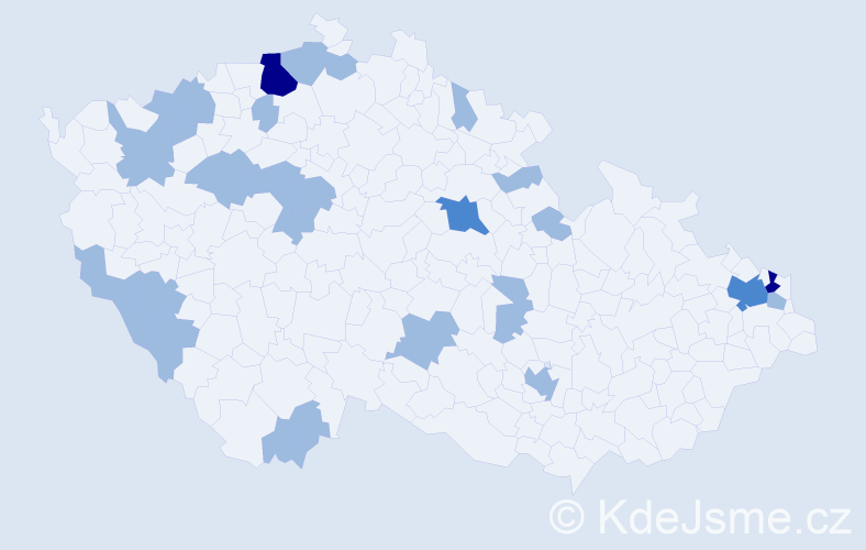 Jméno: 'Štefánie', počet výskytů 35 v celé ČR