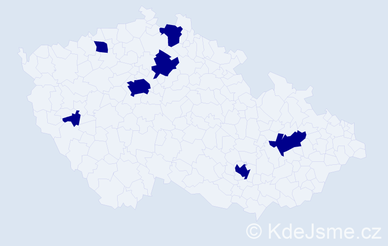 Jméno: 'Xuan Tu', počet výskytů 7 v celé ČR