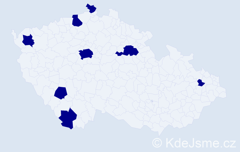 Jméno: 'Marie Tereza', počet výskytů 8 v celé ČR