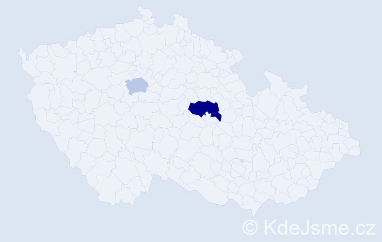 Jméno: 'Tereza Nela', počet výskytů 2 v celé ČR