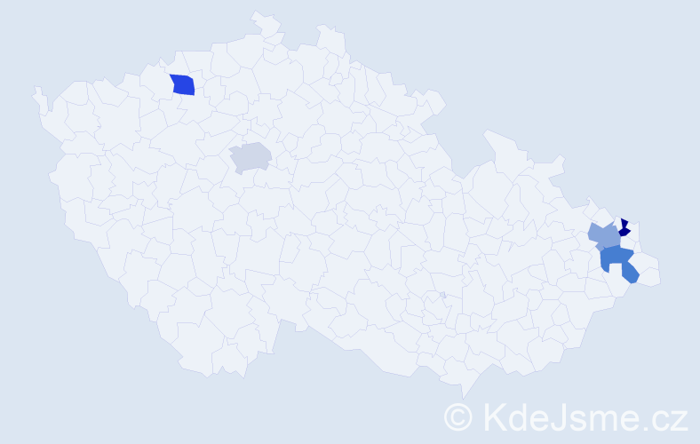 Jméno: 'Eva Mária', počet výskytů 5 v celé ČR