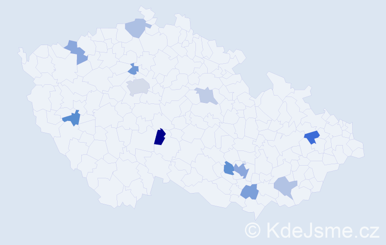 Jméno: 'Julien', počet výskytů 19 v celé ČR