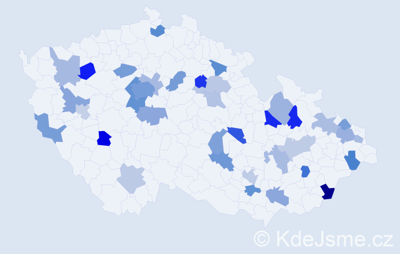 Jméno: 'Melichar', počet výskytů 59 v celé ČR