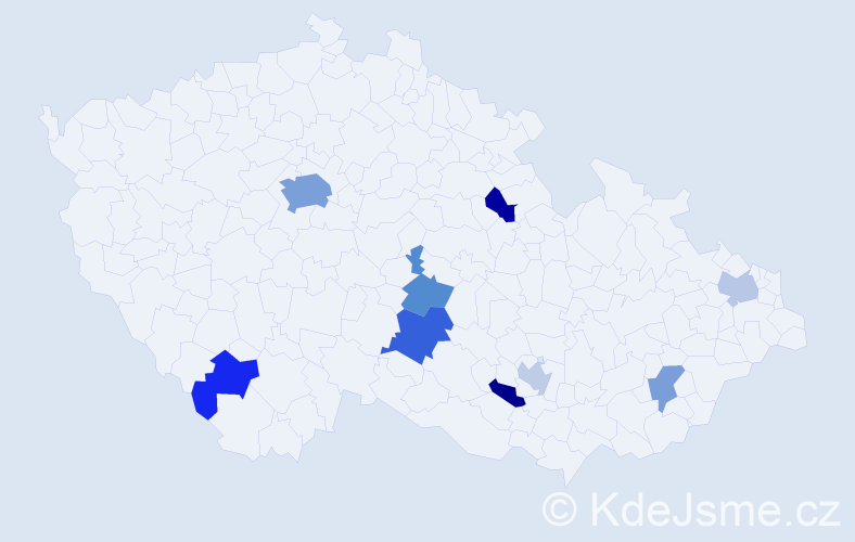 Jméno: 'Tatevik', počet výskytů 17 v celé ČR