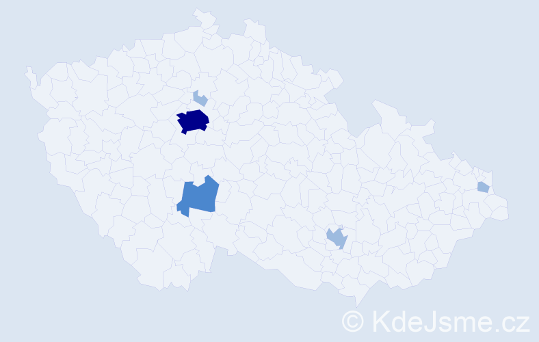 Jméno: 'Moussa', počet výskytů 9 v celé ČR