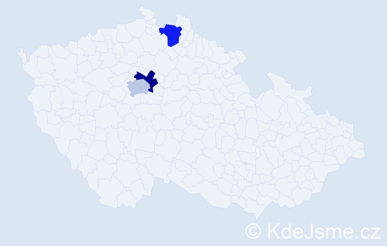 Jméno: 'Vilém Jaroslav', počet výskytů 3 v celé ČR