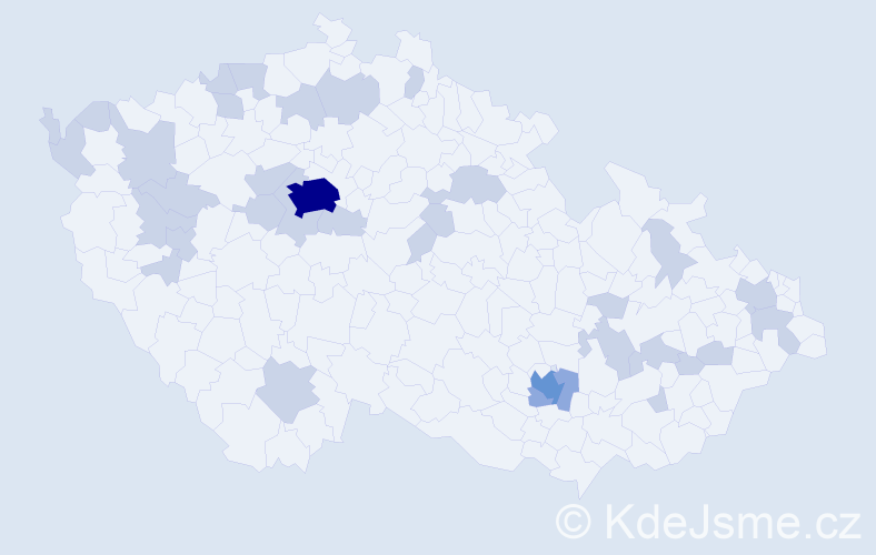 Jméno: 'Dara', počet výskytů 51 v celé ČR