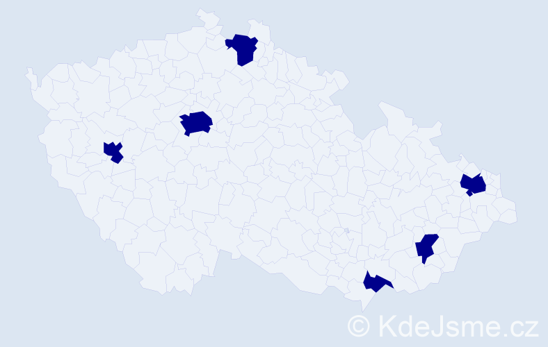 Jméno: 'Jan Gabriel', počet výskytů 6 v celé ČR