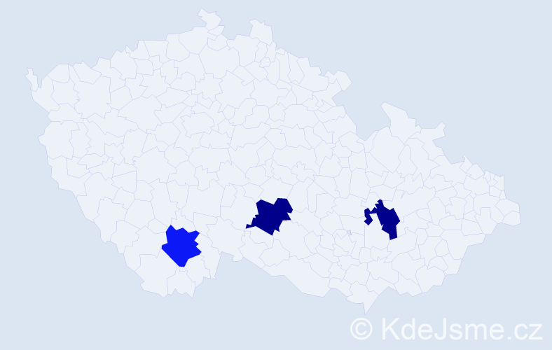 Jméno: 'Nela Izabela', počet výskytů 3 v celé ČR