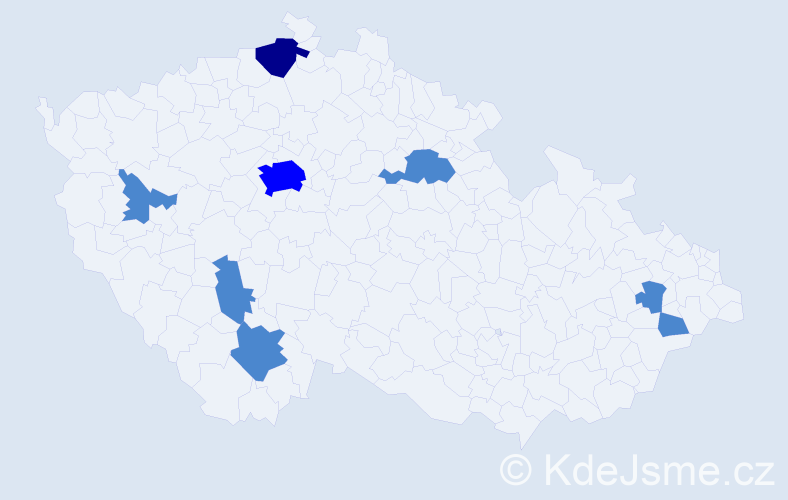 Jméno: 'Bivoj', počet výskytů 11 v celé ČR