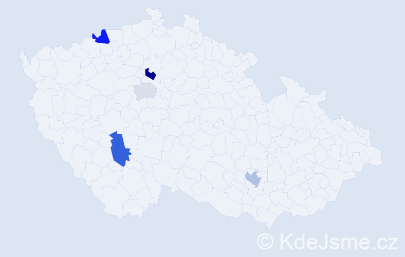 Jméno: 'Milovan', počet výskytů 5 v celé ČR