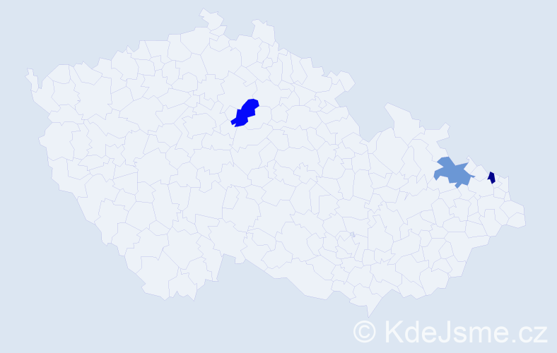 Jméno: 'Aaliyah', počet výskytů 3 v celé ČR