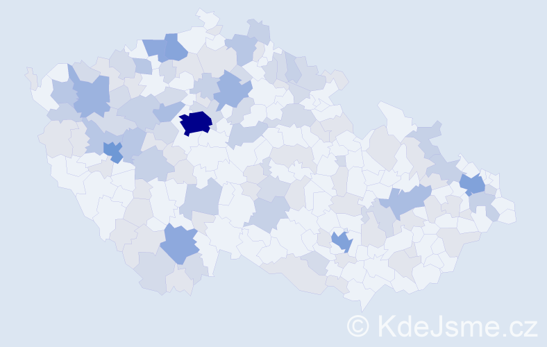 Jméno: 'Milouš', počet výskytů 254 v celé ČR