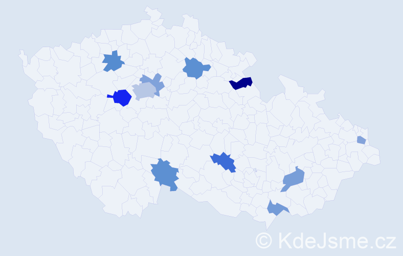 Jméno: 'Jasnuška', počet výskytů 15 v celé ČR