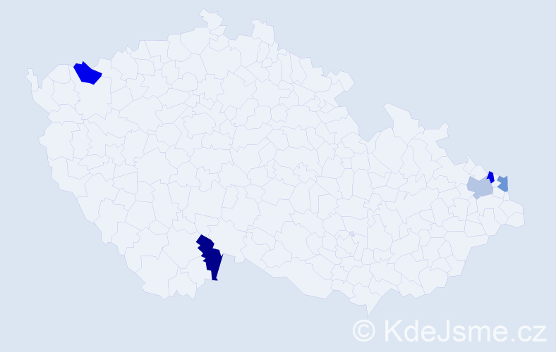 Jméno: 'Adelajda', počet výskytů 5 v celé ČR