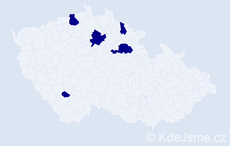 Jméno: 'Van Mung', počet výskytů 5 v celé ČR